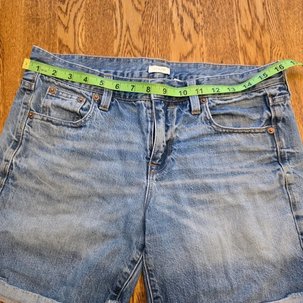 J Crew Jean Shorts‎ Womens 27 - 4/6 Medium Wash High Rise Denim Rolled Hem Boho